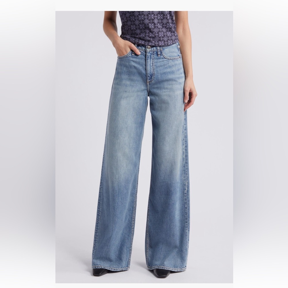 Rag & bone Sofie Wide-Leg Jeans Featherweight in Beverly